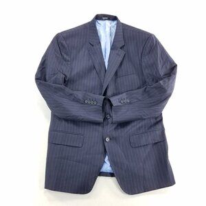Sam Surin Bespoke Sport Coat 2-Button 44 Blue Pinstripe Surgeon Vented Super 150